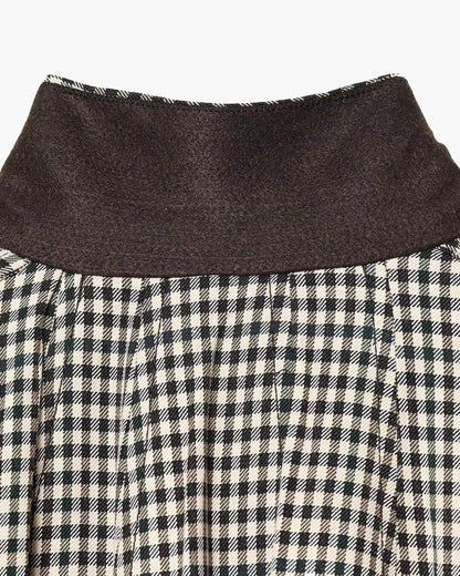 Stylish High Neck Checked Bomber Jacket