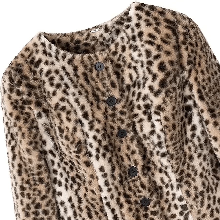 Leopard Faux Fur Cropped Jacket