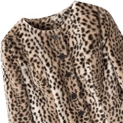 Leopard Faux Fur Cropped Jacket