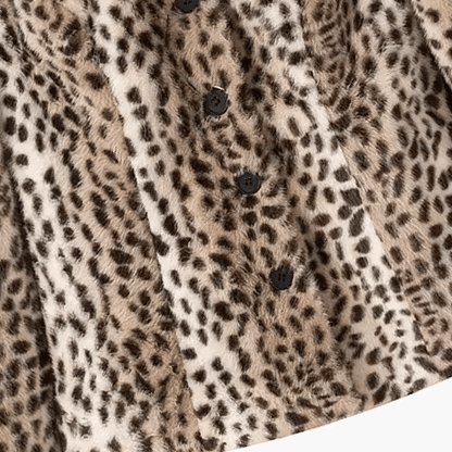Leopard Faux Fur Cropped Jacket