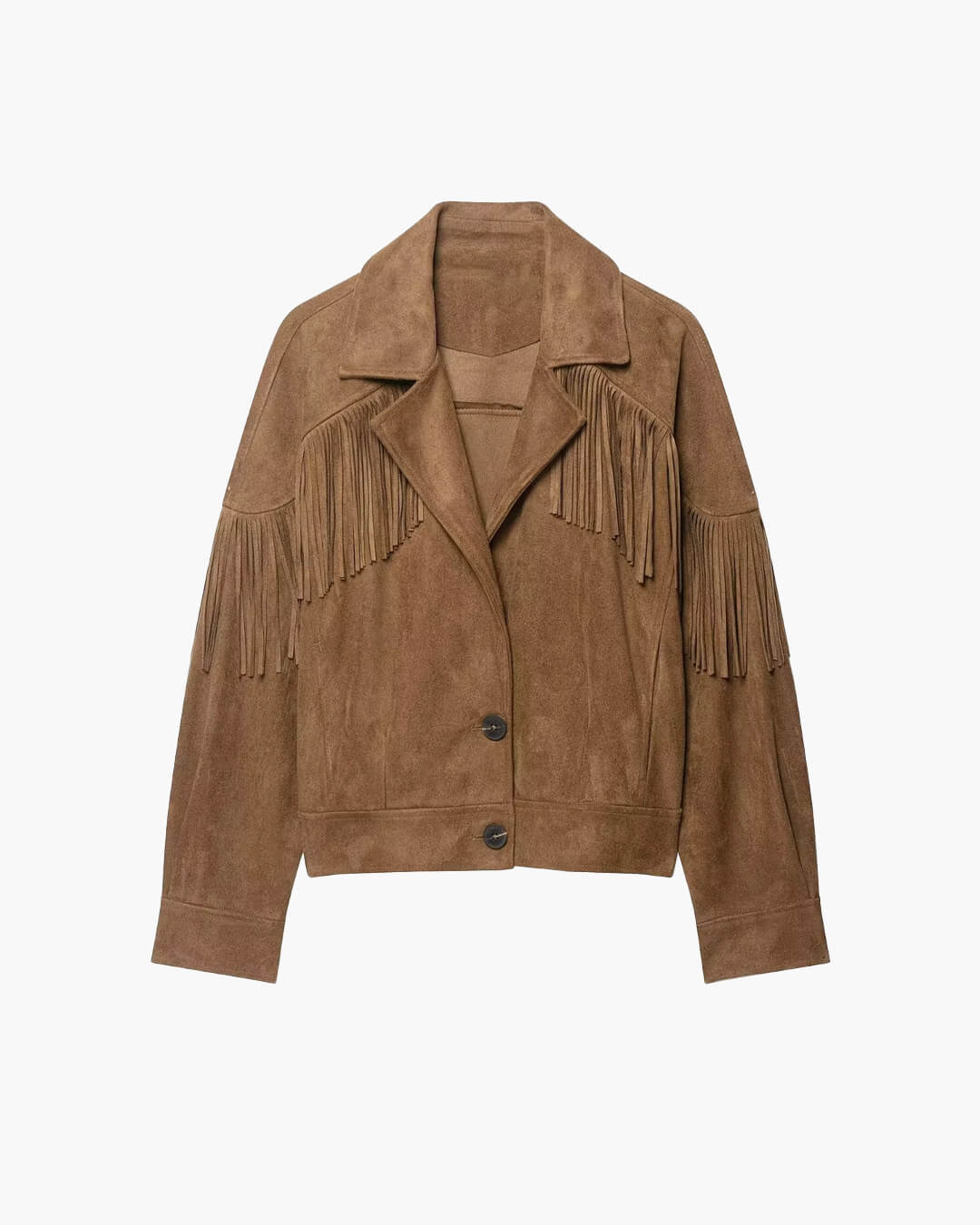Faux Suede Fringe Western Jacket
