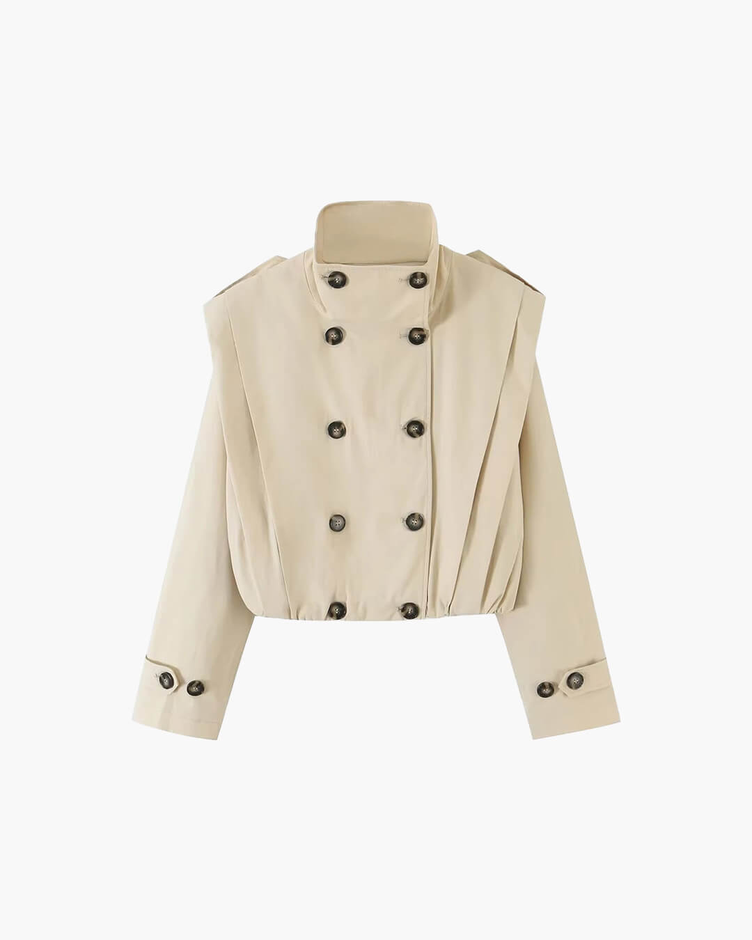 Trench-coat Sandra plissé à col haut