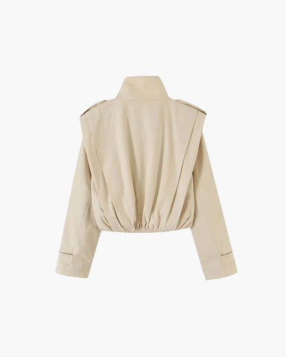 Trench-coat Sandra plissé à col haut