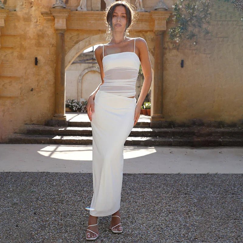 Elegant Two-Piece Crop Dress Set