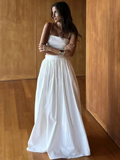 Ensemble Deux Pièces Crop Top à Bretelles