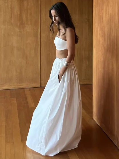 Ensemble Deux Pièces Crop Top à Bretelles