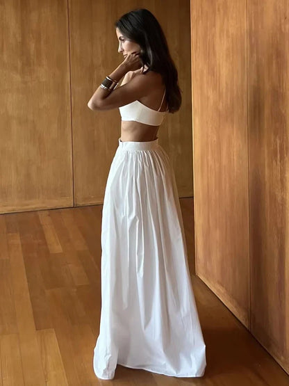 Ensemble Deux Pièces Crop Top à Bretelles