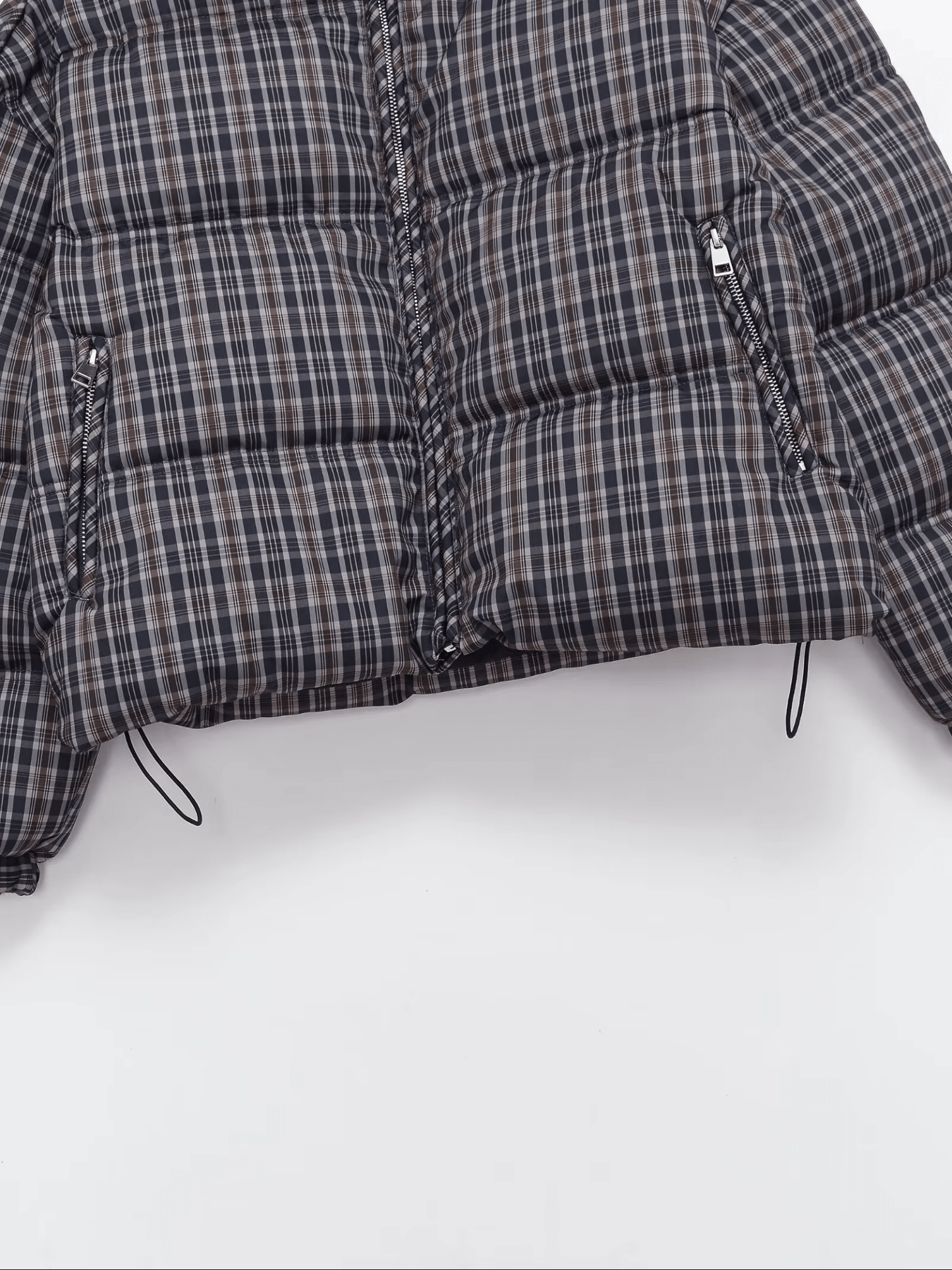 Classic Plaid High Neck Puffer Jacket
