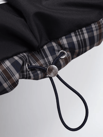 Classic Plaid High Neck Puffer Jacket